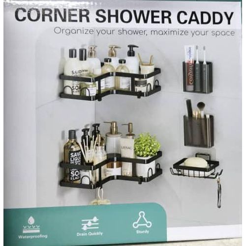 Generic  Organisateur d'Angle de Douche et Salle de Bain Multifonction Sans Perçage