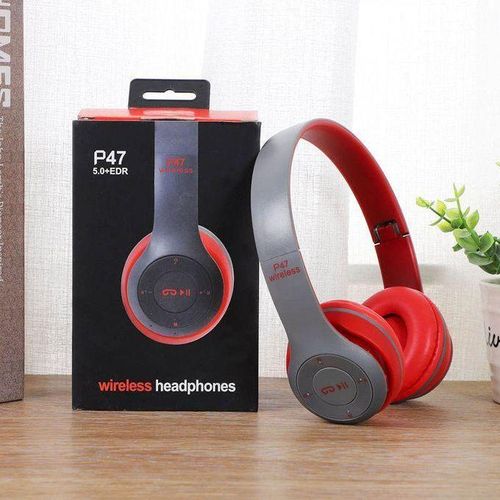Generic Casque Bluetooth Multi-Fonction P47 Rouge