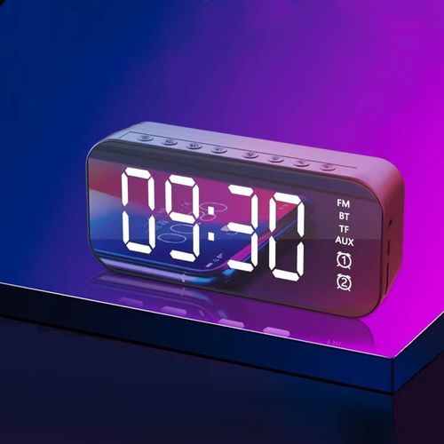 Sans fil Bluetooth Haut-parleur LED réveil avec affichage Miroir Radio FM