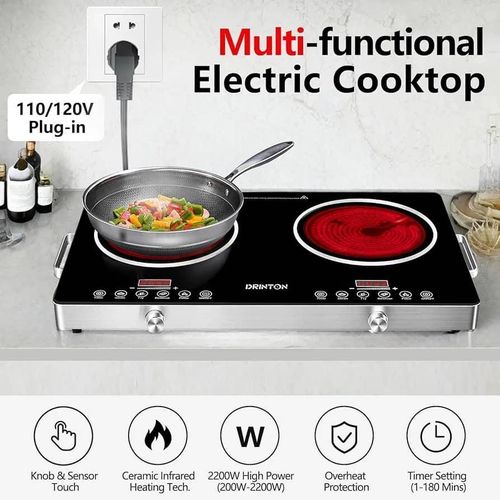 Generic Cuisinière à induction tactile et électrique double foyer induction - image 4