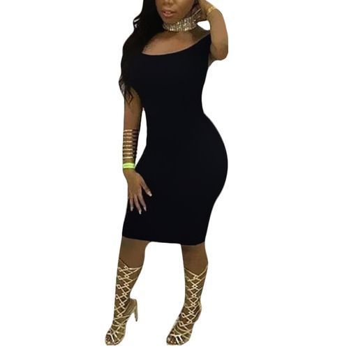 product_image_name-Fashion-Robe Sexy Dos Croisé - Noir-1