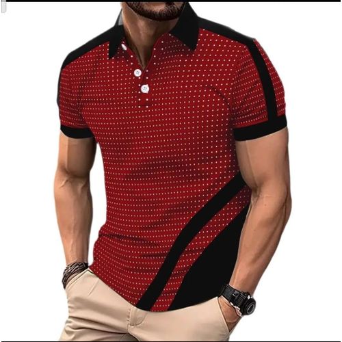 product_image_name-Fashion-POLO pour Homme Tendance 2026 à Manches Courtes Imprimée 3D à Poins, Décoration Zippée, Lavable en Machine, Idéale pour l'Été, mode européenne et américaine, pour loisirs et fitness.-1