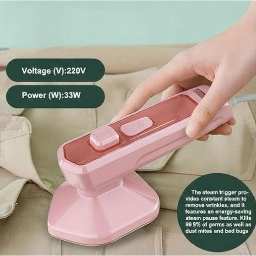 product_image_name-Generic-fer à repasser - fer à repasser à vapeur - fer à repasser économique - fer à vapeur - Mini Fer à Repasser Portatif - Rose-1