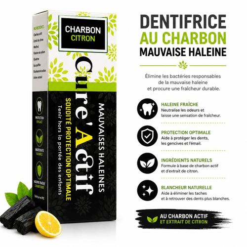 Bio Dentifrice Charbon Citron – Mauvaise Haleine