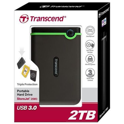Transcend Disque Dur Externe - 2 To - USB 3.1 - Prix pas cher