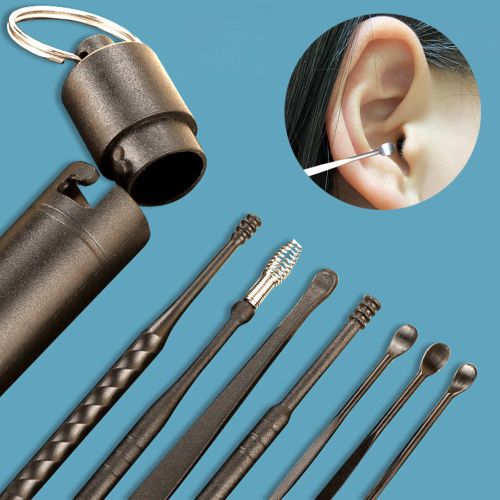 Generic Kit de 6 outils de nettoyage de cire d'oreille en acier inoxydable  à prix pas cher