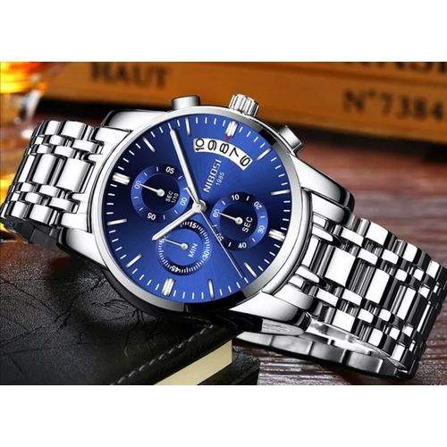 Montre fond 2025 bleu pour homme