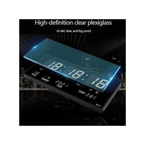 product_image_name-Generic-BUREAU,MOSQUE, EGLISE , MAISON... L'horloge électronique D'affiche La Température, L'humidité, L'heure, Le Jour De La Semaine Et La Date Sur Le Même écran, HD-5