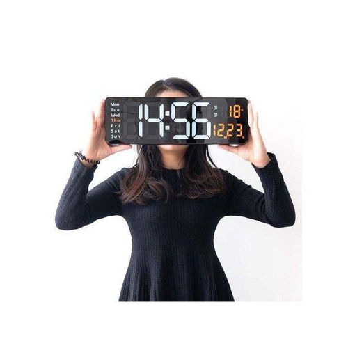 product_image_name-Generic-BUREAU,MOSQUE, EGLISE , MAISON... L'horloge électronique D'affiche La Température, L'humidité, L'heure, Le Jour De La Semaine Et La Date Sur Le Même écran, HD-7