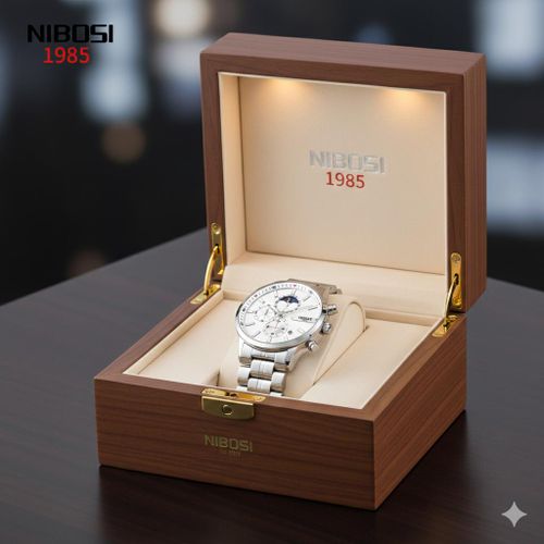 product_image_name-Nibosi-Montre Homme , Montre De Luxe à Quartz Avec Double Affichage, En Acier Inoxydable, Très Tendance, Idéal Pour Le Business Nouvelle Collection N2501-3