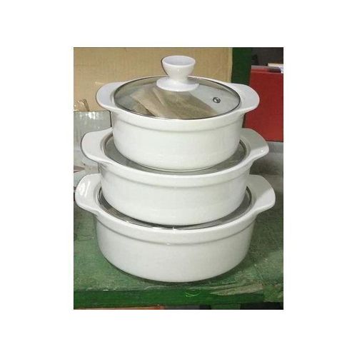 Generic Agréable Lot De 3 Soupières à Couvercle Vitré - image 4