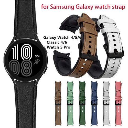 Bracelet cuir Samsung Galaxy Watch 4 44mm (noir) 