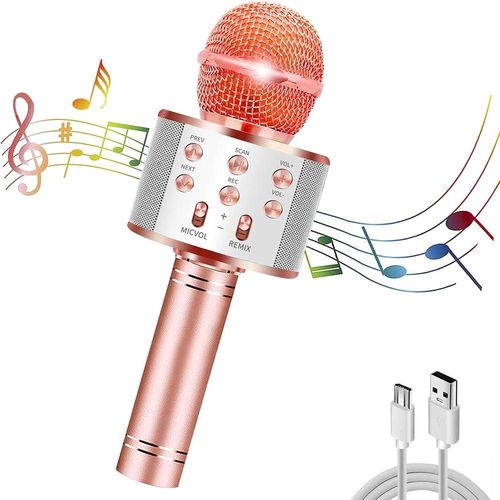 Microphone Karaoké Enfant - Sans Fil Bluetooth - Batterie Durable