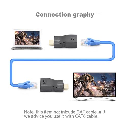 Generic Paire D'extendeur HDMI RJ45 1080P 30M - image 2