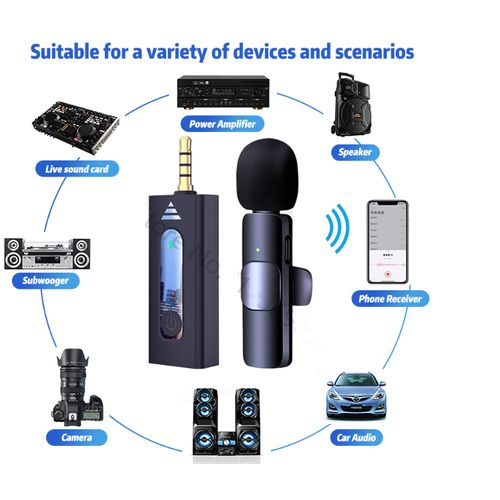 Generic Micro-cravate Sans Fil Pour L'enregistrement Audio Et Vidéo, Adapté  Pour 3.5mm - Prix pas cher