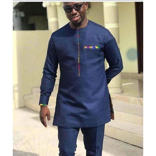 product_image_name-Fashion-Ensemble tunique homme manches longues de couleur bleu -1