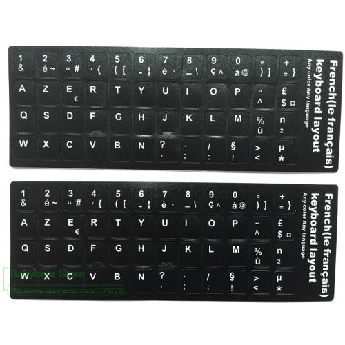 Generic Autocollant Clavier Azerty - Noir - Prix pas cher