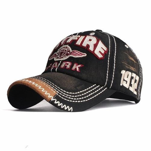 product_image_name-Fashion-Cotton Embroidered Patch Washable Adjustable Baseball Cap(Black)-1
