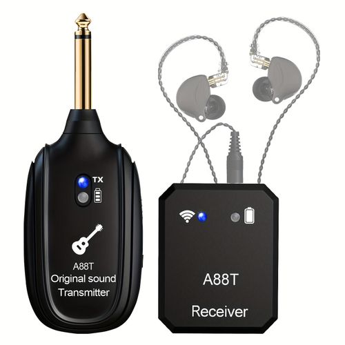 product_image_name-Generic-Système émetteur-récepteur audio sans fil pour guitare A88T, transmission audio numérique à faible latence 2,4 GHz pour guitare électrique, basse et moniteur intra-auriculaire-1