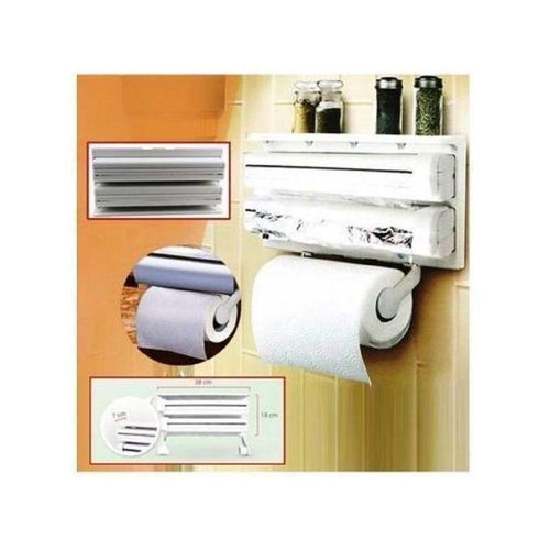 product_image_name-Generic-Distributeur De Papier Triple Pour Essuie-tout, Papier D'Aluminium Et Film Alimentaire-2