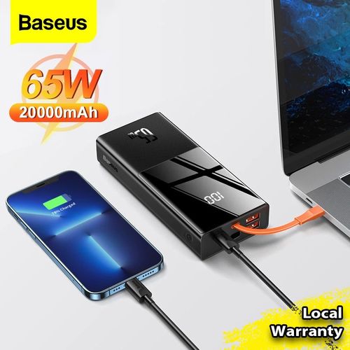 Baseus Powerbank 65W 20000mAh Ultra Rapide Et Super Puissant Ordinateur  Portable (Type C) - Prix pas cher