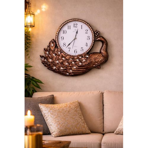 Generic Horloge Décorative Paon Élégant