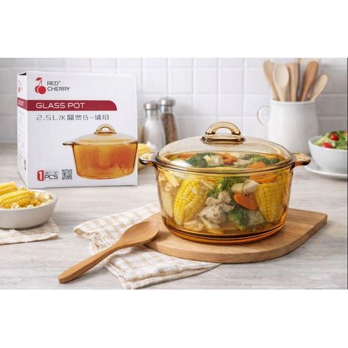 Generic Casserole en Verre Résistante avec Couvercle – 2.5 L – Antiadhésive – Transparente – Compatible Cuisinière Électrique et Micro-ondes - image 5