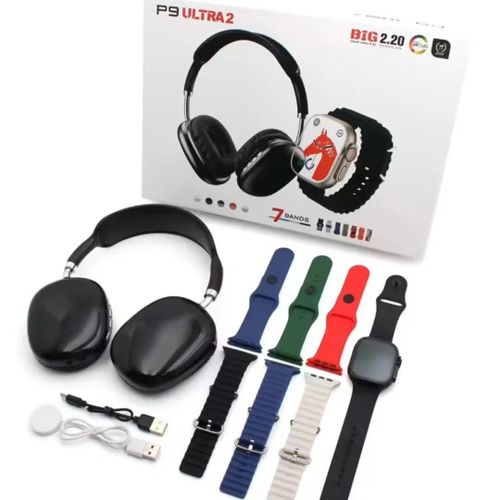 product_image_name-Generic-Pack Casque Bluetooth + Montre Connectée PS Ultra 2 avec des  Bracelets-2