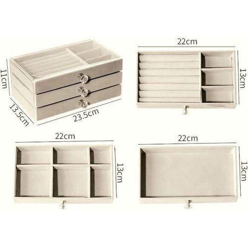 Generic Cool Coffret à Bijoux Acrylique avec 3 Tiroirs Rangement Bijoux - image 3
