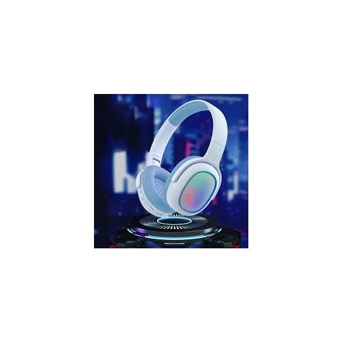 Generic Casque Bluetooth Sans Fil avec Éclairage LED RGB - Blanc et Vert Menthe - image 3