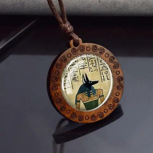 product_image_name-Generic-Pendentif en bois Anubis , décoration vintage mythologie égyptienne, bijoux unisexe-1