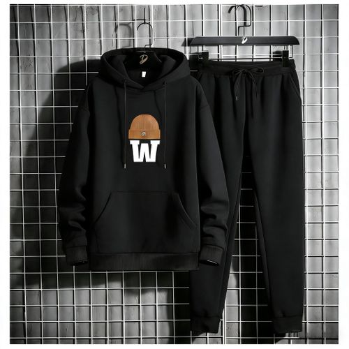 product_image_name-Fashion-Sweat à capuche imprimé pour hommes avec design patchwork, ensemble de survêtement décontracté à manches longues en deux pièces-3