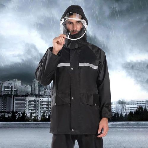 product_image_name-Generic-Imperméable Complet Noir, Roctee Veste De Pluie Réutilisable En EVA-2