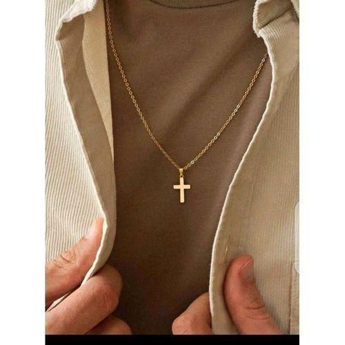 product_image_name-Fashion-Chaîne Motif Croix De Jésus Or Plaqué-1