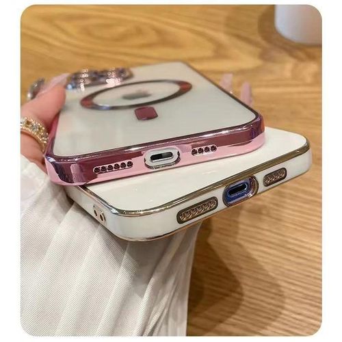 Generic Premium Coque Femme iPhone 15 Pro Max - MagSafe Transparent Rose bg - image 3