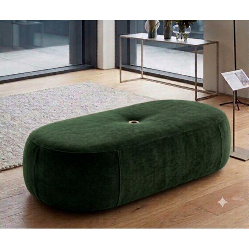 SIMO Pouf Banc Ovale Premium Vert