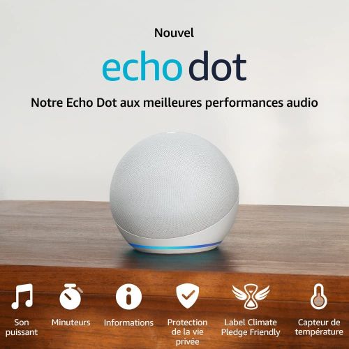 Echo Dot (5e Génération) 2022, Enceinte Connectée Alexa + Tuto Vidéo  - Prix pas cher