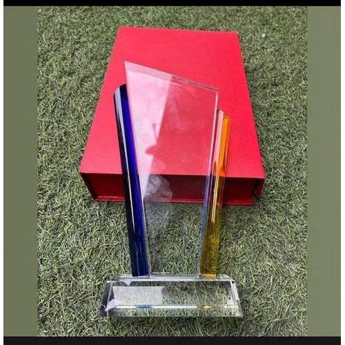 Generic Trophée de Récompense en Cristal Jaune et Bleu - image 6