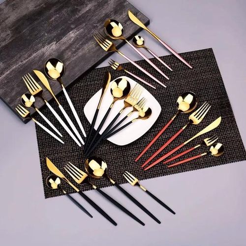 Generic Ensemble de couverts de luxe 24 pièces en acier inoxydable - image 4