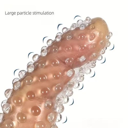 product_image_name-Generic-Anneau Pénien En Silicone Réutilisable Avec Manchon Pénien à Pointes Et Gode Pour Une érection Plus Forte Stimule Le Point G Facile à Nettoyer 18+-2