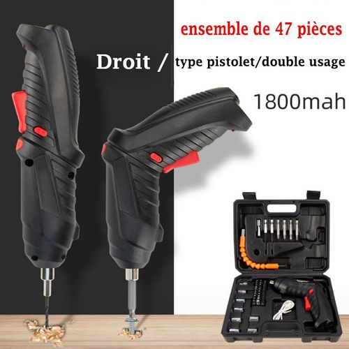 Generic Perceuse/visseuse sans fil + 47 accessoires avec lampe de poche