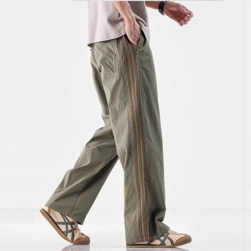Dapperman Pantalon Décontracté Homme Vert Clair, Style Tendance Streetwear, Bandes Latérales, Matière Légère - image 3