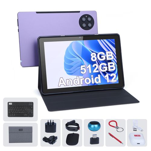 Cidea C Idea 10.0 '' Tablette Android Pour Adultes Tablette SIM De 512 Go  Avec Clavier Violet - Prix pas cher