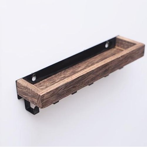 Generic Étagère murale de rangement à 6 crochets en bois - image 7