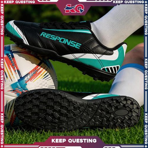 product_image_name-ASHION-KQ Chaussures de Football Masculines Noir Turquoise pour Terrains Synthétiques Chaussures de Sport Durables pour Matchs et Sorties Décontractées-3