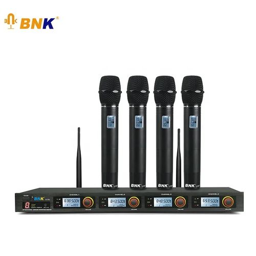 Bnk X75 UHF Portée 100m 4 Canaux Système De Microphone Portable