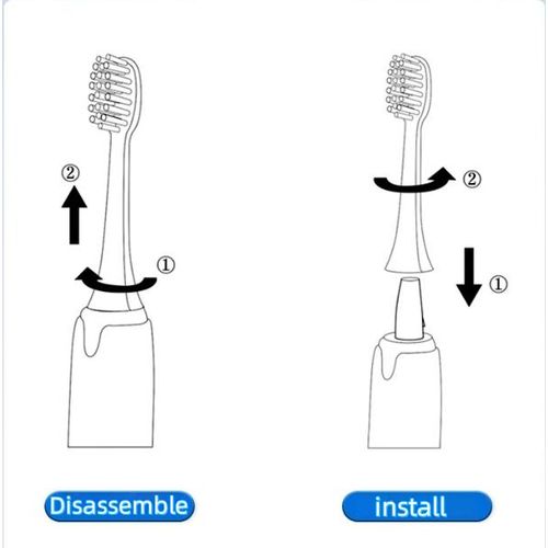 product_image_name-Generic-Electric Toothbrush With 8 Brush Heads USB Charging Pink-4