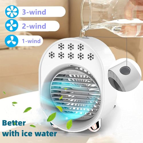 Generic Mini Ventilateur De Climatiseur USB Portable, Chambre à Coucher,  Bureau, Refroidisseur D'air-Blanc - Prix pas cher