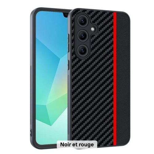 Generic Coque Samsung A16 noir rouge tissu