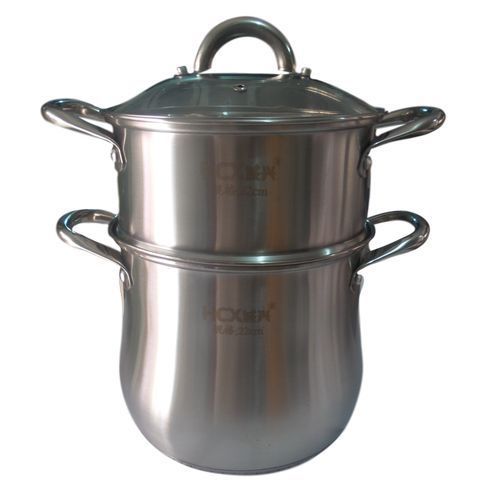 product_image_name-Chef-Couscoussier  En  Aluminium 8L - 22cm - Avec  Couvercle  En  Verre-1